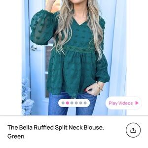 Elegant Green Ruffled Blouse